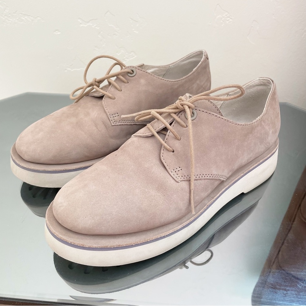 Camper Tyra Womens Gray Suede Lace Up Oxford Flats Shoes 7
